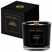 Świece - NOBLE BLACK O.P.I.U.M Świeca zapachowa sojowa duża czarna szklanka 50 h - miniaturka - grafika 1