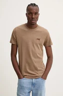 Koszulki męskie - Superdry t-shirt bawełniany męski kolor brązowy gładki M1011245A-1KQ - miniaturka - grafika 1