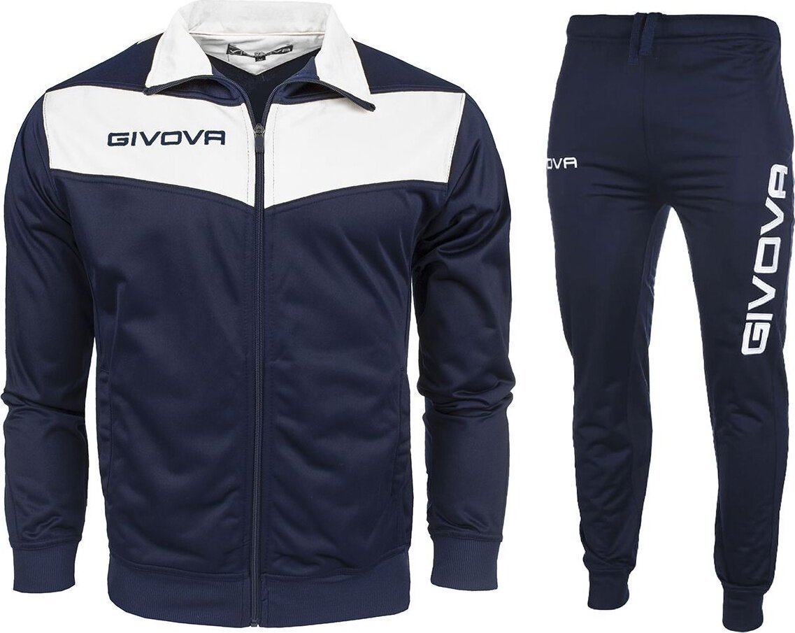 Givova Dres treningowy piłkarski komplet bluza spodnie Givova Tuta Visa Triacetato granatowo-biały TR018 0403 XS