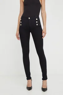 Morgan spodnie damskie kolor czarny dopasowane medium waist - Spodnie damskie - miniaturka - grafika 1