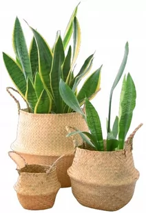 ZESTAW PLECIONYCH KOSZY SCANDI BOHO OSŁONKA 3 SZT - Pudła i pojemniki do przechowywania - miniaturka - grafika 1