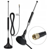 Anteny Wi Fi - Qoltec Antena 4G LTE z podstawą magnetyczną| 5dBi dookólna wewnętrzna 600-2700 MHz SMA 3m - miniaturka - grafika 1