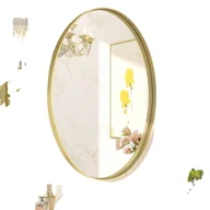 Lustra - Owalne lustro ścienne, złota aluminiowa rama, nowoczesny design, złote, 55x76cm - miniaturka - grafika 1
