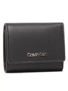 Portfele - Calvin Klein Mały Portfel Damski Trifold Xs K60K607251 Czarny - grafika 1