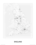 Plakaty - Plakat NICE WALL England, black and white, mapa 40x50 cm - miniaturka - grafika 1