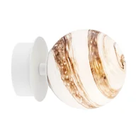 Lampy ścienne - Fabio – elegancka lampa sufitowa lub kinkiet z kremowym szklanym kloszem i klasą szczelności IP44 - miniaturka - grafika 1