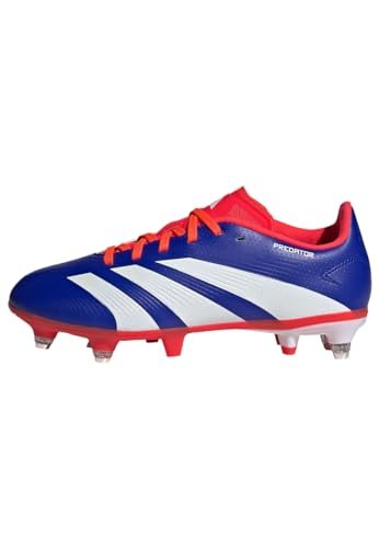 adidas Predator League J buty piłkarskie miękkie buty terenowe, Lucid Blue/FTWR White/Solar Red, 35, Lucid Blue Ftwr White Solar Red, 35 EU