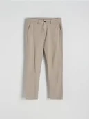 Spodnie męskie - Reserved - Bawełniane spodnie chino slim - brązowy - miniaturka - grafika 1