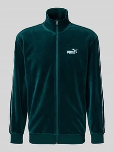 Bluza rozpinana z weluru z wyhaftowanym logo - Kurtki i kamizelki sportowe męskie - miniaturka - grafika 1