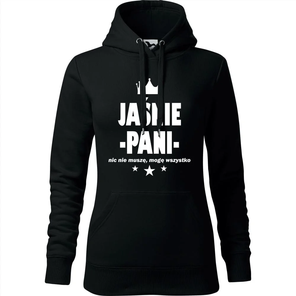 Damska Bluza Z Kapturem - Jaśnie Pani Czarny Xs