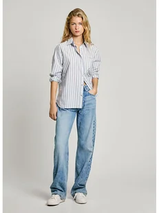 Pepe Jeans Koszula "Clever" w kolorze błękitno-białym - Bluzki damskie - miniaturka - grafika 1