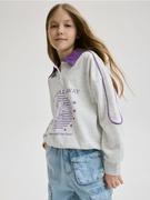 Bluzki dla dziewczynek - Reserved - Bluza z kołnierzykiem - jasnoszary - miniaturka - grafika 1