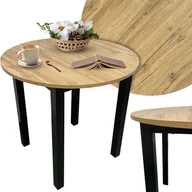 Stoły - Stół okrągły WIKTOR 90 cm dąb, loftowy do jadalni i kuchni - miniaturka - grafika 1