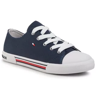 Trampki damskie - Tommy Hilfiger Trampki Low Cut Lace-Up Sneaker T3X4-30692-0890 S Blue 800 - grafika 1