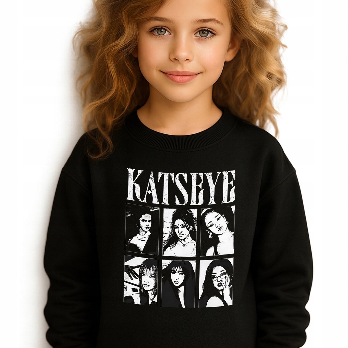 Bluza Dziecięca Czarna KATSEYE Muzyka K-pop Idolki Na Prezent - 164 cm Wz