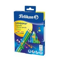 Artykuły biurowe - Pelikan AG Kredki Combino trójkątne grube 12 kolorów - miniaturka - grafika 1
