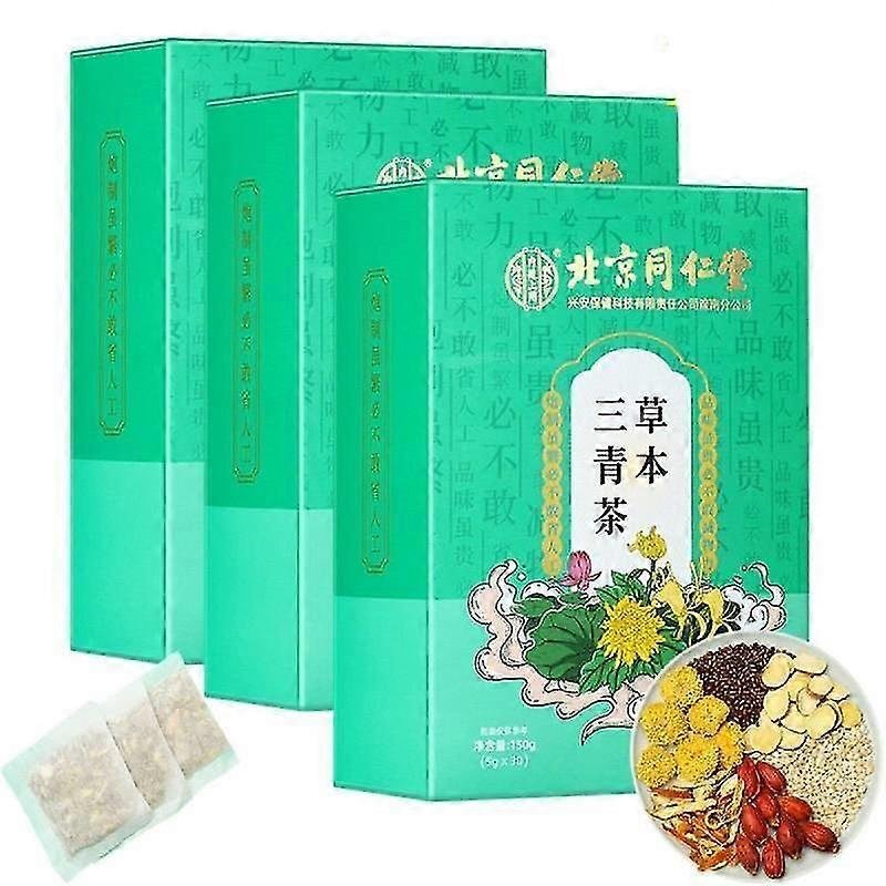 3 szt. Herbata ziołowa Sanqing Zielona herbata Chińska codzienna ziołowa odżywcza herbata na wątrobę 5 g 30 szt.