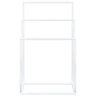 Wolnostojący wieszak na ręczniki, biały, 48x24x79 cm, żelazny Lumarko! - Wieszaki łazienkowe - miniaturka - grafika 4