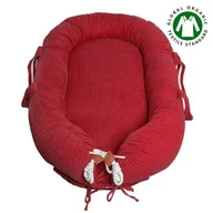 Kokony niemowlęce - Hi Little One - Kokon Gniazdko Dla Noworodka Z Organicznego Oddychającego Bio Muślinu Gots Newborn Nest Strawberry - miniaturka - grafika 1