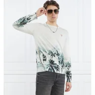 Swetry męskie - GUESS Sweter TYSON LS CN ALLOVER | Regular Fit - miniaturka - grafika 1