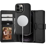 Portfele - Etui z klapką zamykane portfel Wallet do MagSafe do iPhone 12 / 12 Pro Black - miniaturka - grafika 1