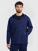 Bluzy męskie - 4F Bluza dresowa rozpinana z kapturem męska - granatowa L - miniaturka - grafika 1