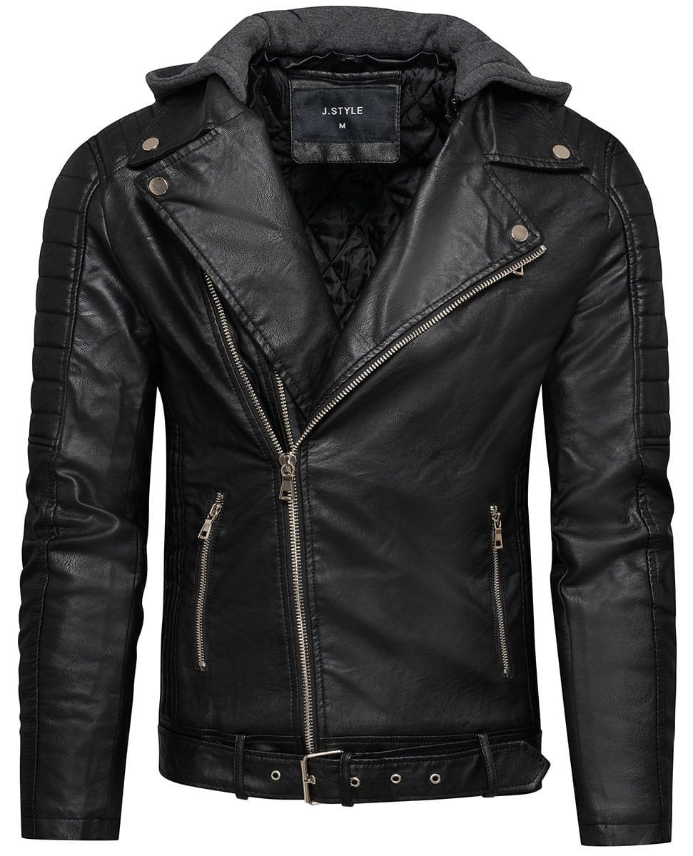 Kurtka męska skórzana czarna ramoneska Recea - XL