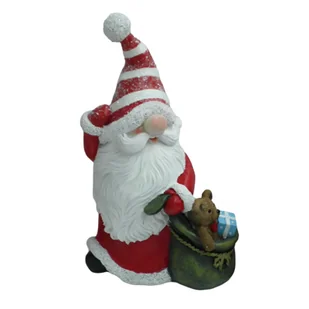 Figurka Święty Mikołaj z workiem na prezenty 20 x 13 cm - Ozdoby bożonarodzeniowe - miniaturka - grafika 1