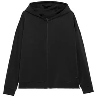 Bluzy damskie - 4F Women's Hoodie H4L22-BLD027-20S damska bluza czarna - miniaturka - grafika 1