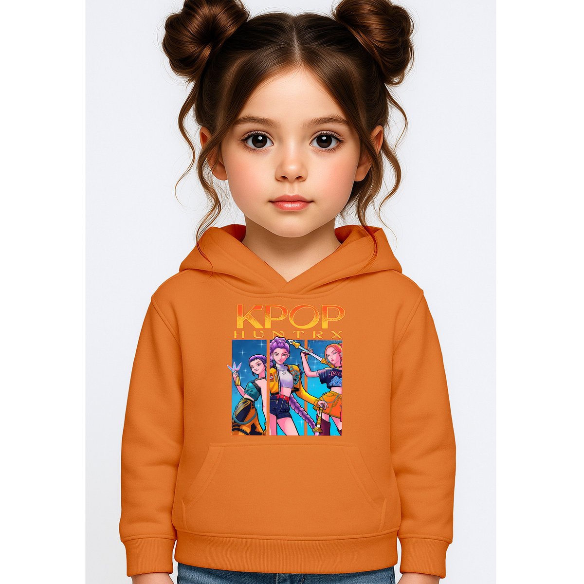 BLUZA DZIECIĘCA K-POPOWE ŁOWCZYNIE DEMONÓW HUNTRIX 122-128 Z KAPTUREM