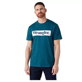 Koszulki męskie - Wrangler koszulka męska, Deep Teal Green, 4XL - grafika 1