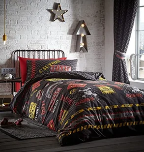 Kids' Club Bedding Toksyczna uwaga świecąca w ciemności dwustronna poszewka na kołdrę zestaw pościeli wiele zasłon: 152 cm szerokość x 142 cm kropla, wielokolorowa - Kołdry i poduszki dla dzieci - miniaturka - grafika 1