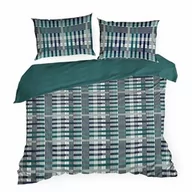 Pościel - Eurofirany Pościel satynowa 220x200 Nika 47 turkusowa ciemna liście - miniaturka - grafika 1