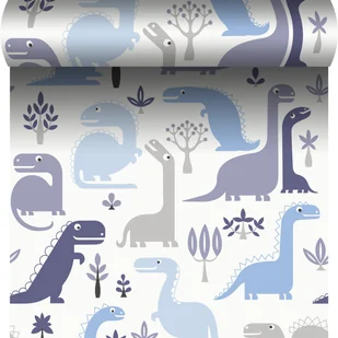 Tapeta dla dzieci Dino niebieska winylowa na flizelinie - Tapety - miniaturka - grafika 1