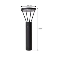 Lampy ogrodowe - Lucande Lampa solarna LED Elario, czarna, aluminium, CCT, czujnik - miniaturka - grafika 1