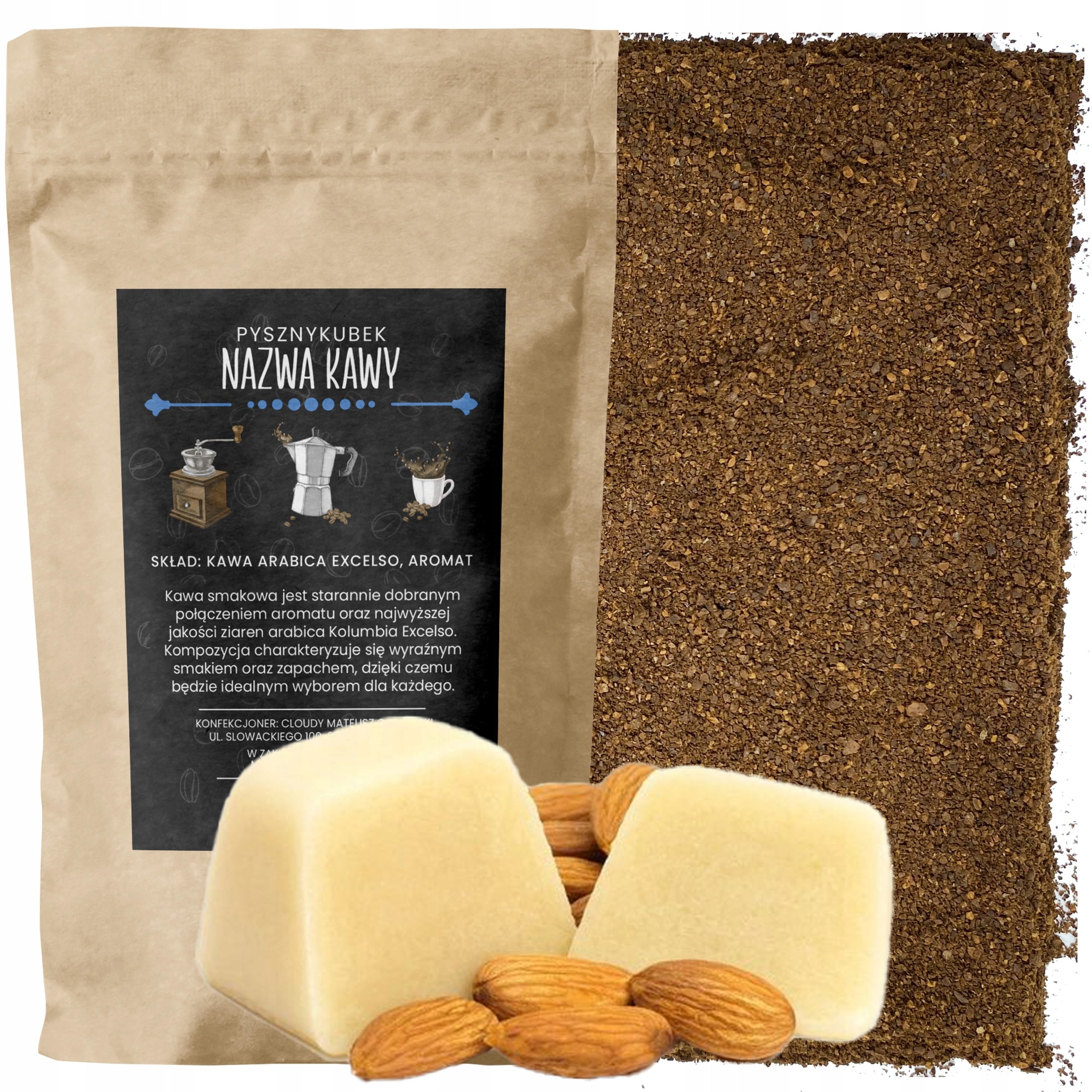 Kawa Mielona smakowa Marcepan 1000g 1KG