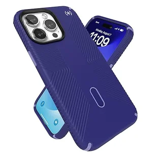 Speck Etui na iPhone'a 15 Pro Max, zapięcie ClickLock, kompatybilne z MagSafe, uchwyt ochronny przed upadkiem - miękkie w dotyku etui na telefon 16.7 cm - Presidio2 Grip Future niebieski/fioletowy - Etui i futerały do telefonów - miniaturka - grafika 1