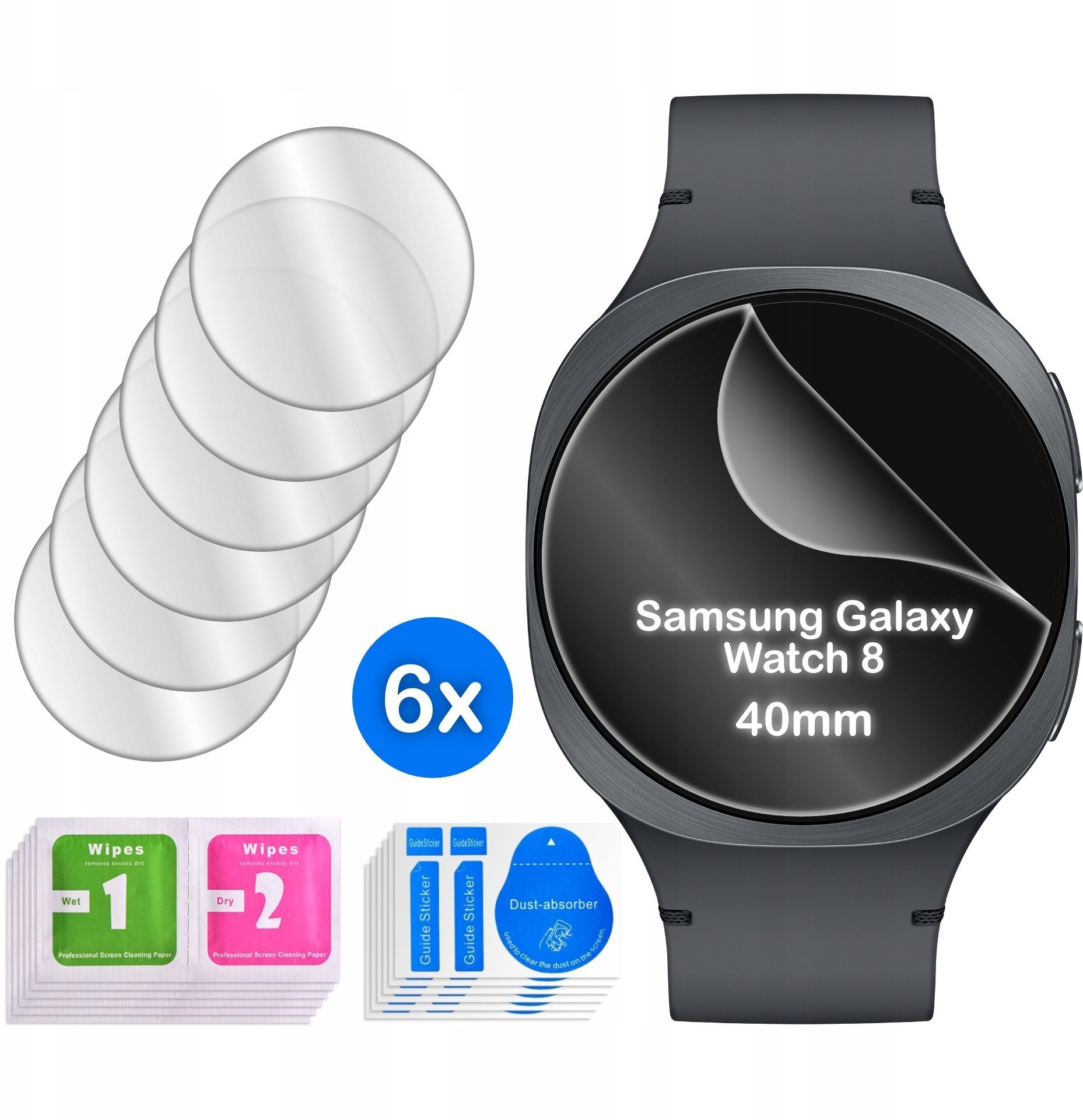 krainaGSM FOLIA do Samsung Galaxy Watch 8 40mm HYDROŻELOWA OCHRONNA na ekran 6 sztuk