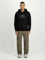 Bluzy męskie - Alpha Industries Bluza z kapturem Basic Hoody BL TPU (148346) black/shiny - miniaturka - grafika 1