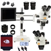 Mikroskopy i lupy - Rosfix Mikroskop stereoskopowy trinokularowy na suwnicy Jupiter Pro MSJP-T-SDMS1+Wyświetlacz 8+Oświetlacz 56xLED+Uchwyt do wyświetlacza+Kamera Draco.. - miniaturka - grafika 1