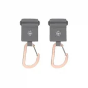 Akcesoria do wózków - Lassig Casual Label Uniwersalne zaczepy do wózka z karabińczykami grey 2 szt. - miniaturka - grafika 1
