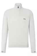 Bluzy męskie - BOSS Męska bluza z dzianiny Zolet Light/Pastel Grey57, M, Light/Pastel Grey57, M - miniaturka - grafika 1