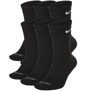 Nike skarpety czarne wysokie 6 par Cotton Cushioned Dri-Fit SX6897-010 39-42 - Skarpetki męskie - miniaturka - grafika 1
