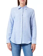 Bluzki damskie - Seidensticker Damska bluzka 132512-16, niebiesko-biała, 34 - miniaturka - grafika 1