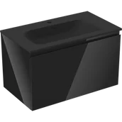 Szafki łazienkowe - Mexen Orio szafka łazienkowa 80 cm z umywalką Vela, 1 szuflada, czarna połysk/czarna mat - 91A10-08047-1-BF70-W23M71 - miniaturka - grafika 1