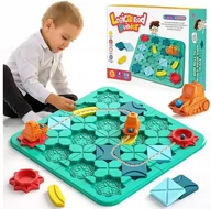 GRA LOGICZNA PLANSZOWA UKŁADANKA LABIRYNT BUDOWANIE DROGI NA PREZENT KLOCKI