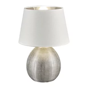 Biała lampa stołowa z ceramiki i tkaniny Trio Luxor, wys. 35 cm - Noże stołowe - miniaturka - grafika 1