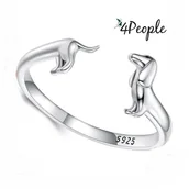 Pierścionki - Pierścionek srebrny damski jamnik pies york 925 regulowany - miniaturka - grafika 1