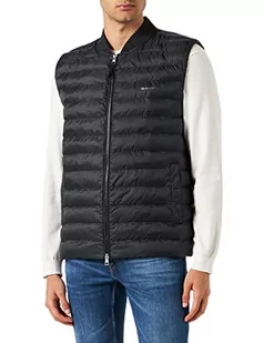 GANT Męska kurtka Light Padded Bomber Gilet, czarna, standardowa - Kurtki męskie - miniaturka - grafika 1