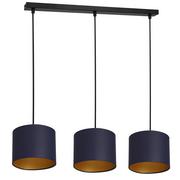 Lampy sufitowe - Luminex Arden 3569 Lampa wisząca zwis 3x60W E27 czarny/niebieski/złoty - miniaturka - grafika 1